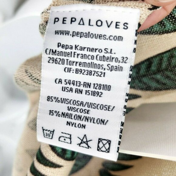 PEPALOVES NWT Leaves Print Knit Tank Top V-Neck Sleeveless Blouse LARGE - Picture 5 of 5